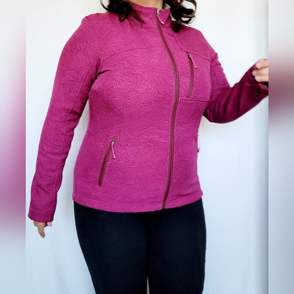 Eddie Bauer Rugged RipStop Textured Microfleece Berry Jacket Trail/Ski Large - Picture 13 of 16